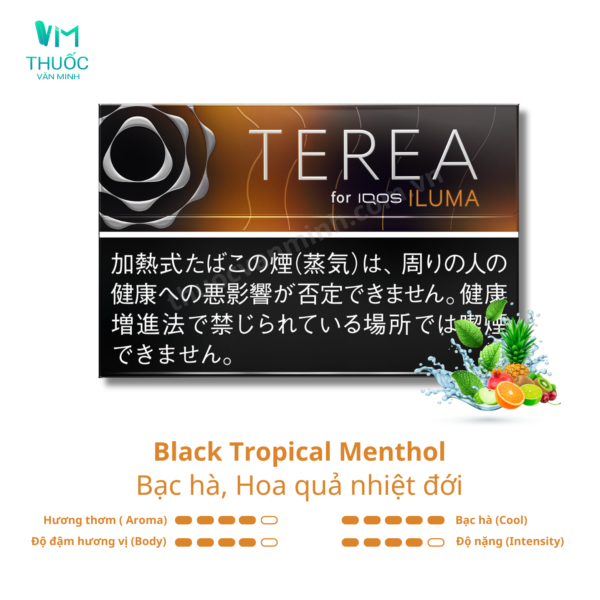 thuoc terea nhat black tropical menthol vi bac ha hoa qua nhiet doi