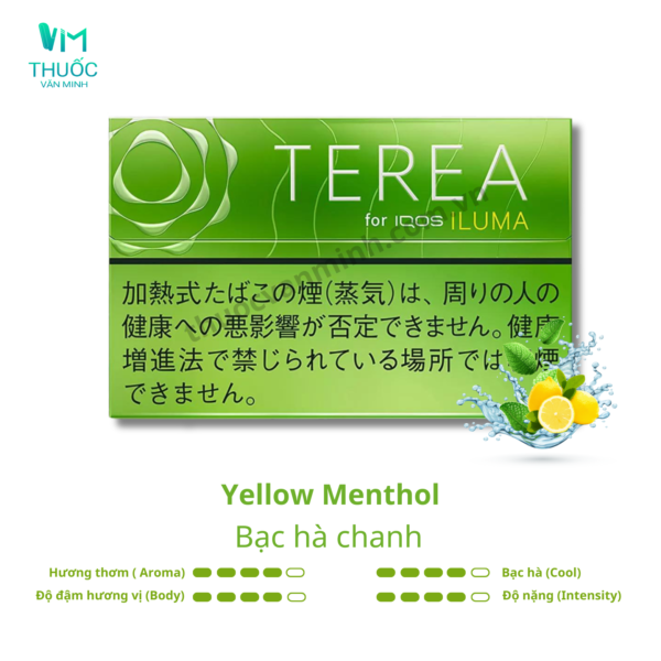 thuoc terea nhat yellow menthol vi bac ha chanh 1